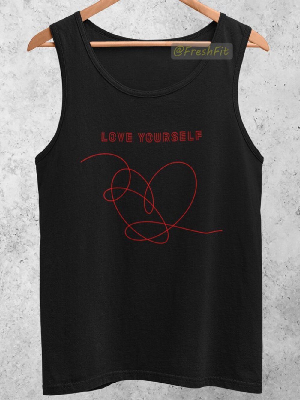 🆕Love Yourself Heart BTS Fan Black Tank Top